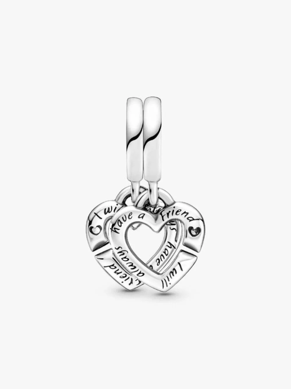Pandora Linked Sister Hearts Split Dangle Charm - Picture 3 of 5